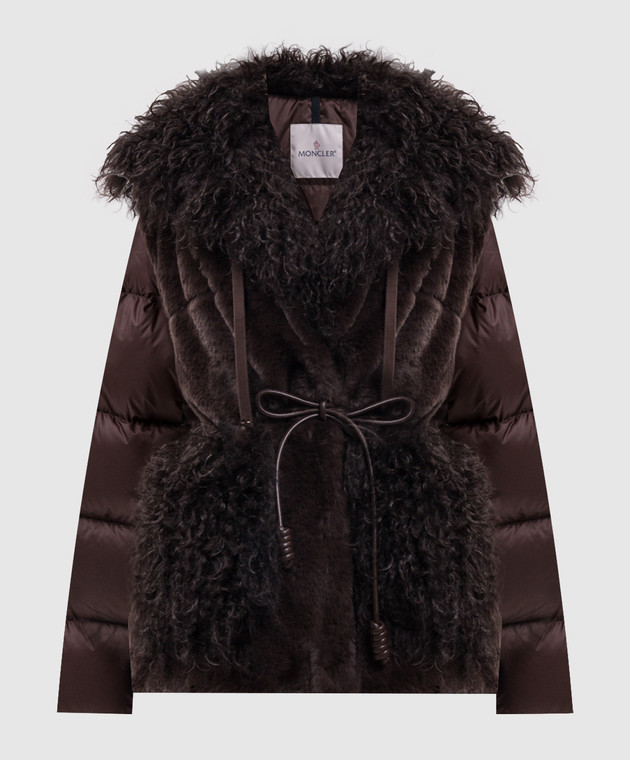 Moncler Коричневая пуховая куртка-трансформер Immersif L20931A0018389B1C