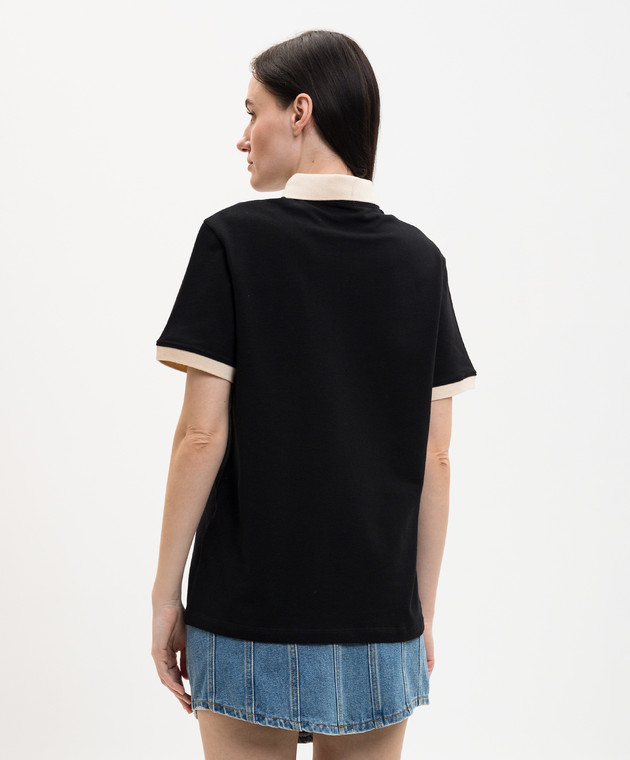 Valentino Чорне поло з контрастним окантуванням 8V0MH01KBGT зображення 4