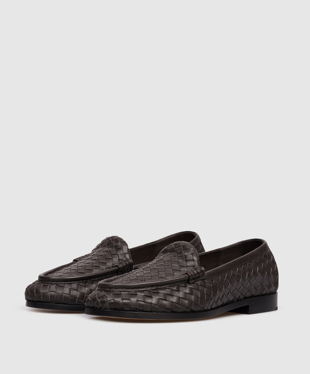 Bottega Veneta Коричневі шкіряні лофери Silenzio 867565V2ED0 зображення 2