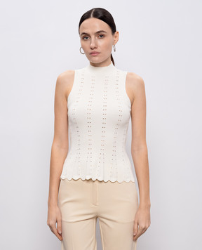 Twinset Білий топ в рубчик 261TP3052
