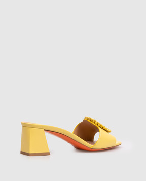 Santoni Жовті шкіряні мюлі з пряжкою WHNA72080HA2NWKE