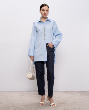 Peserico Блакитна сорочка з ланцюжком моніль A0682401979