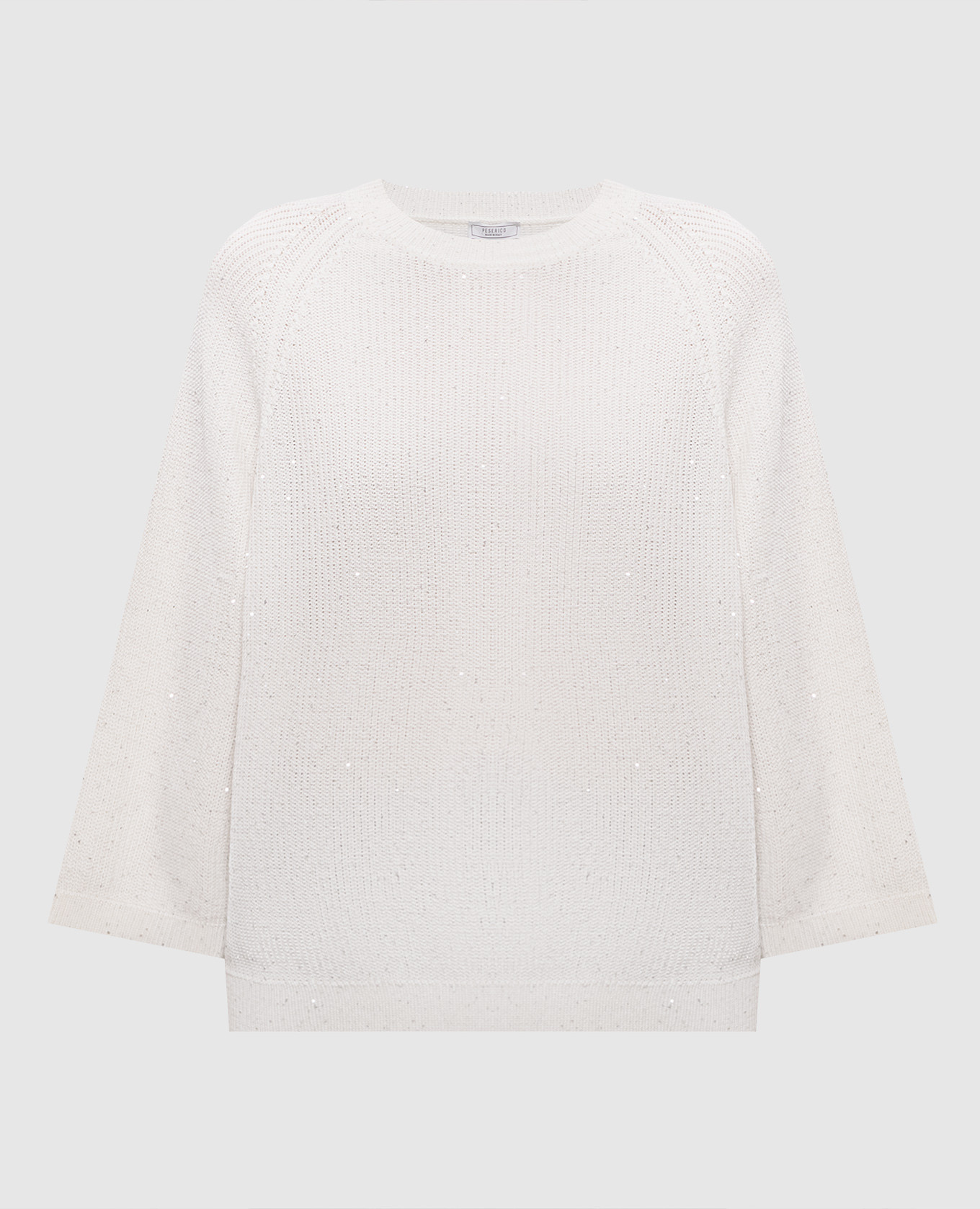 Белый джемпер с пайетками