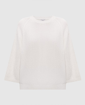 Peserico Белый джемпер с пайетками A99099F079312A