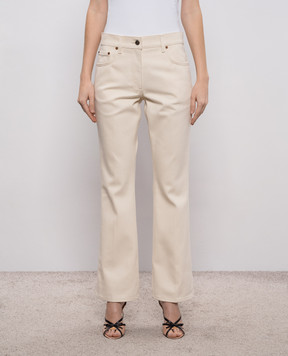 Valentino Бежевые джинсы клеш с патчем логотипа 8B3DD21V9Y5