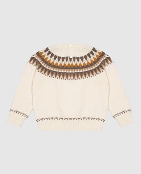 Moncler ENFANT Детский свитер из шерсти и кашемира цвета айвори L29519C00003M4281