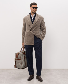 Brunello Cucinelli Штани темно-синього кольору з вовни ME226E1710