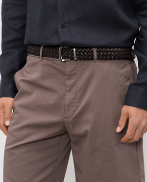 Agnona Коричневый комбинированный ремень с плетением L611U2NT1035