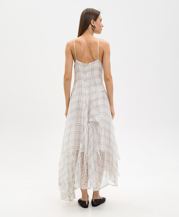 Marc Le Bihan Біла сукня з шовком в клітинку 2176 зображення 4