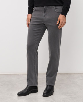 Stefano Ricci Сірі джинси з нашивкою логотипа MFT61B3190T62BK