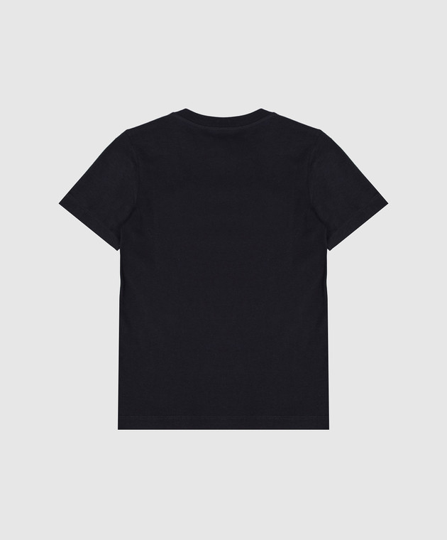 Moncler ENFANT Дитяча синя футболка з контрастним логотипом L29548C0001189AFV зображення 2