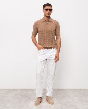 Cashmere&Whiskey Коричневое поло в фактурный узор M54268011