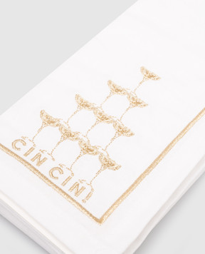 Vondels Набір білих сервірувальних серветок CHAMPAGNE TOWER з льоном 3250000450016