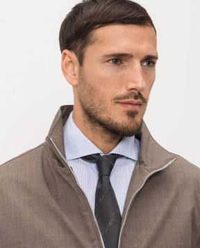 Brunello Cucinelli Серый галстук с шелком MX8640018P