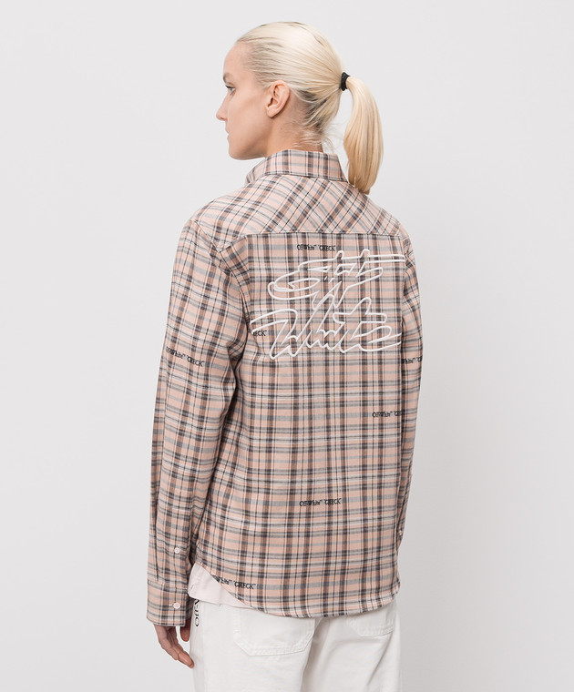 Off-White Рожева сорочка у візерунок 44XGE04MS26F001 зображення 4