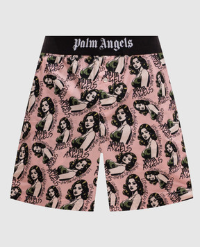Palm Angels Розовые шорты Pinup PMCB044S26FAB002