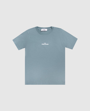 Stone Island Дитяча синя футболка з принтом логотипа L2S162100006S051014