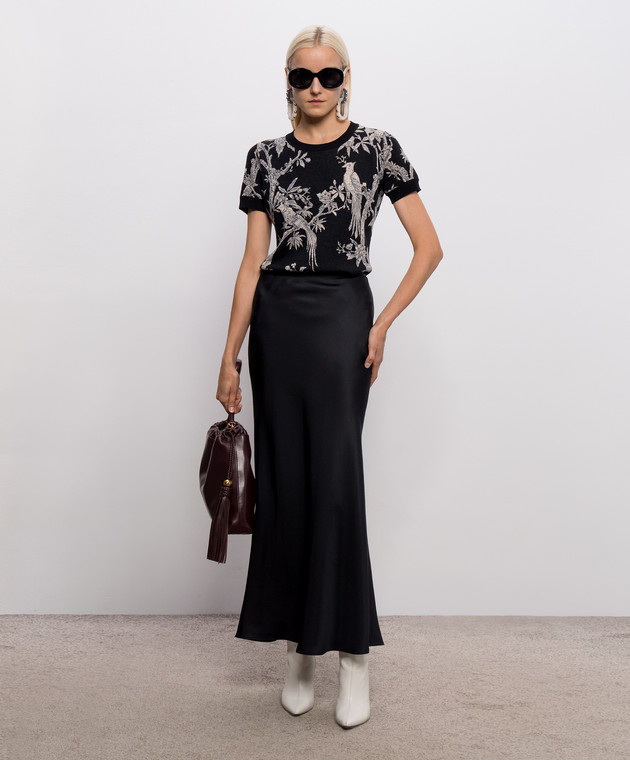 Etro Черный топ с шерстью с контрастным узором WRKE0426AQ12V изображение 2