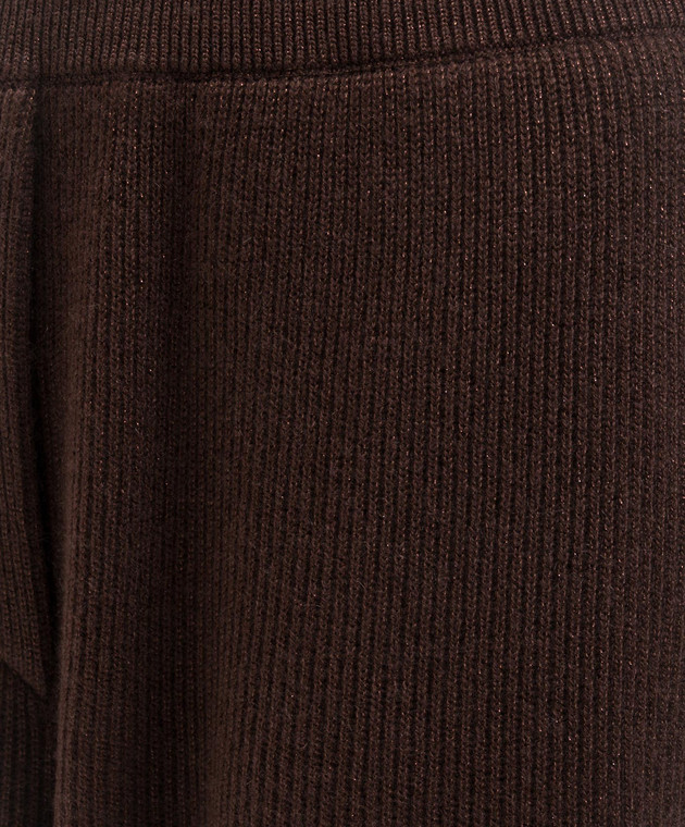 Brunello Cucinelli Коричневые спортивные брюки с кашемиром с люрексом M1E224779P изображение 5