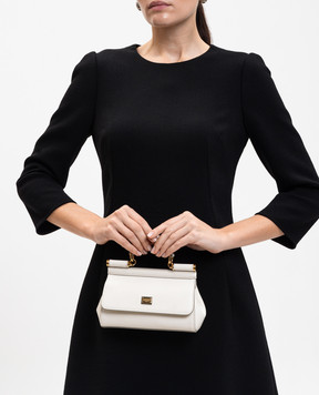 Dolce&Gabbana Біла шкіряна сумка-міні Sicily BB7116A1001