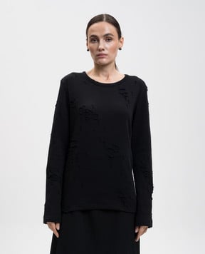 Y`S Yamamoto Черный лонгслив с шерстью YLT13162