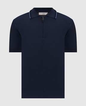 Canali Синее поло из хлопка MK02460C1165
