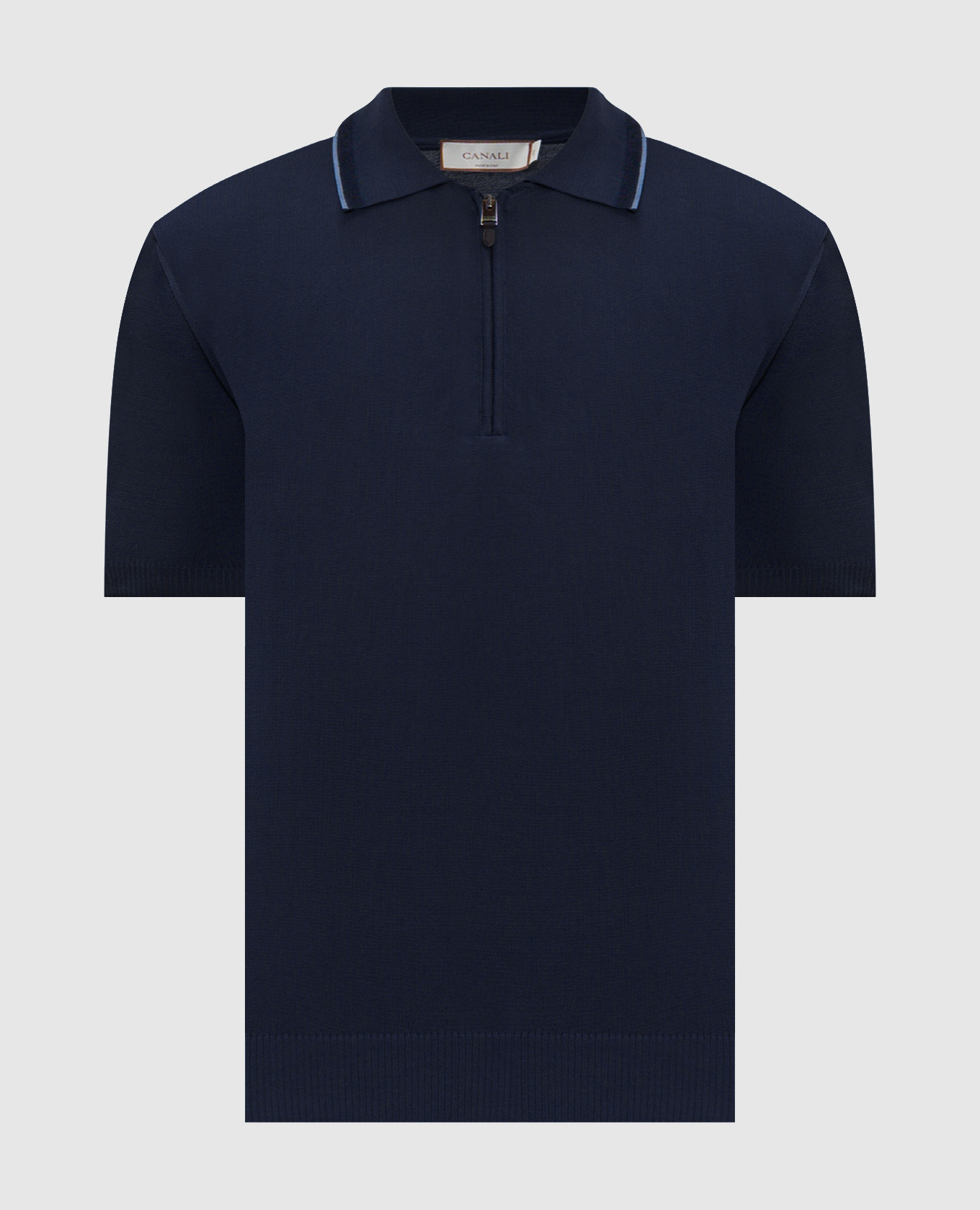 Синее поло из хлопка