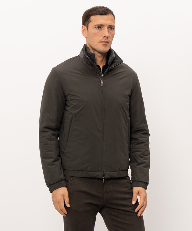 Doriani Cashmere Зелена куртка A428COLMST326T зображення 3