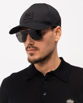 Dolce&Gabbana Чорна кепка з нашивкою монограми логотипа GH590ZGK065