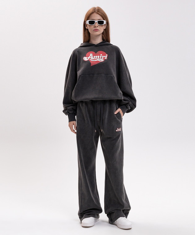 AMIRI Серые худи с принтом логотипа AW426JR020 изображение 2
