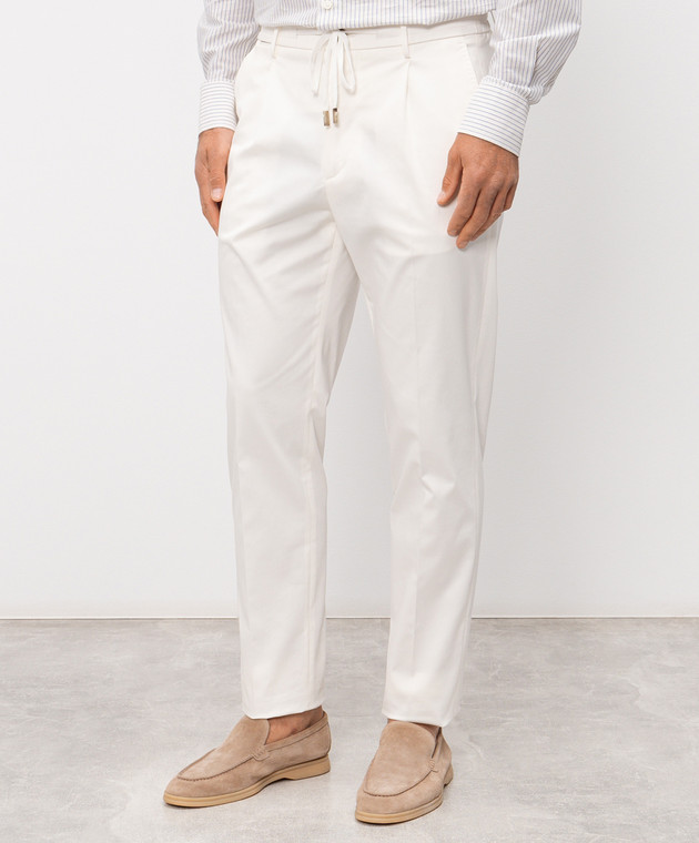 Peserico Брюки цветные айвори с нашивкой логотипа R54774D02448 изображение 3