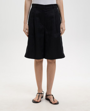 Max Mara Черные бермуды CARAVAN из льна MSTCARAVAN
