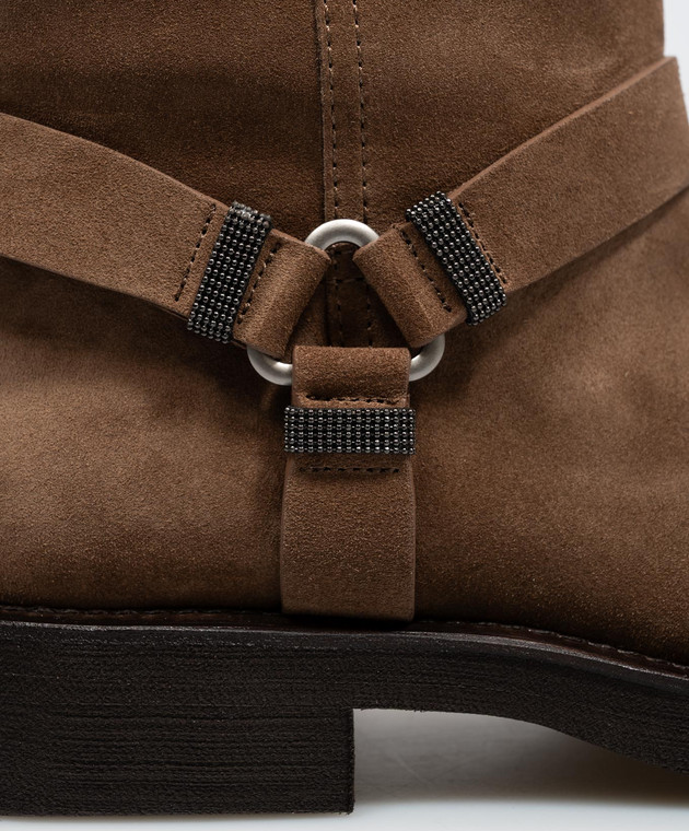 Brunello Cucinelli Коричневые замшевые сапоги MZSFG3408 изображение 5