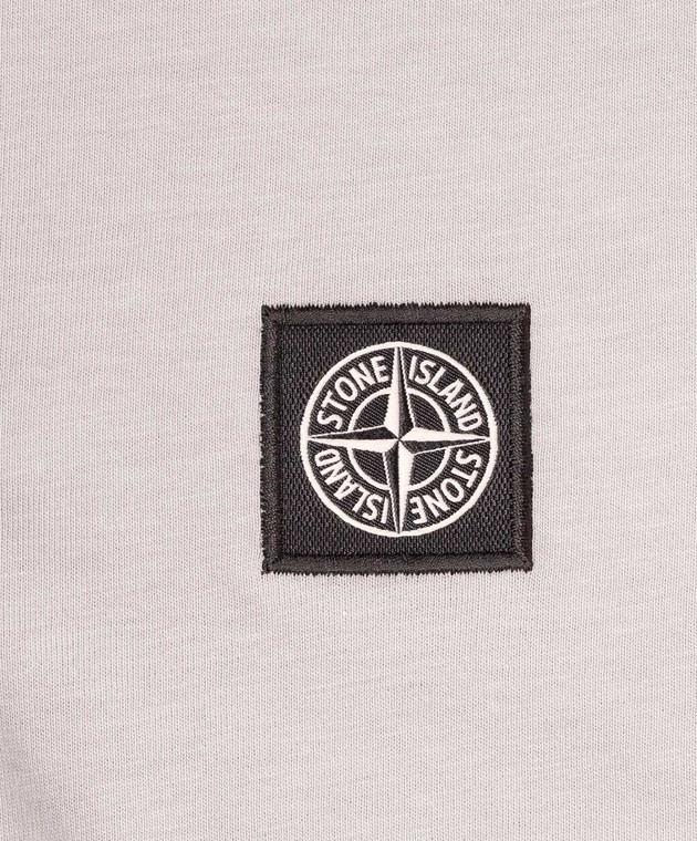 Stone Island Детская серая футболка с нашивкой логотипа L2S162100003S004724 изображение 3