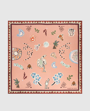 Alemais Коричнева хустка Laurence із шовку 6735A