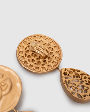 Dolce&Gabbana Кліпси з кристалами та монограмою логотипа WEP8L7W1111