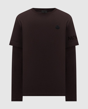 Moncler Коричневий лонгслів з логотипом K20918D0000889AYW