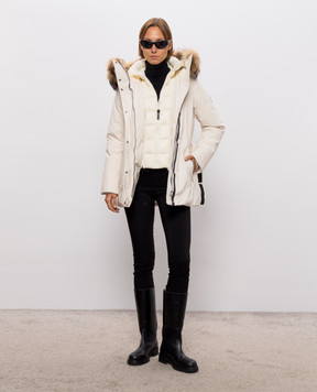 Mackage Бежева пухова куртка Jeni з хутром єнота JENIFZ