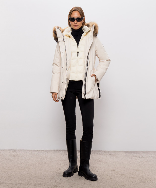 Mackage Бежева пухова куртка Jeni з хутром єнота JENIFZ зображення 2