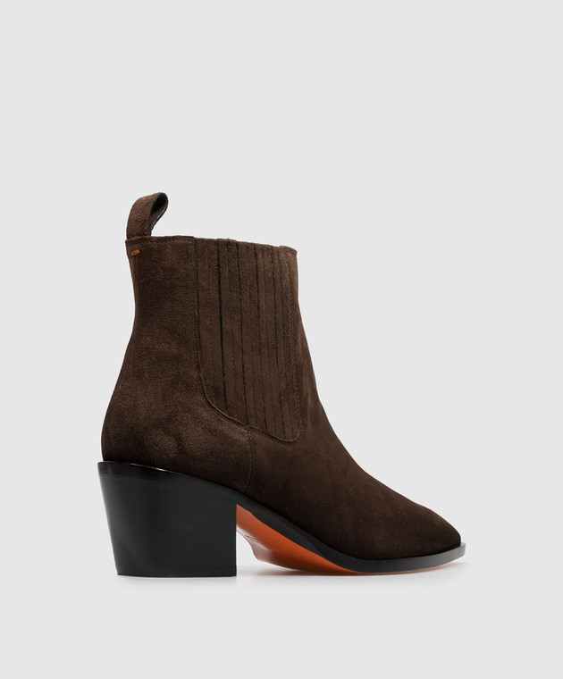 Santoni Коричневі замшеві ботильйони WTOU71799BJ2NAEA зображення 3