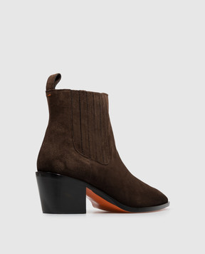 Santoni Коричневые замшевые ботильоны WTOU71799BJ2NAEA