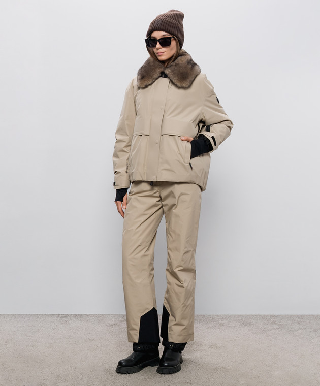 Moncler Grenoble Бежевая горнолыжная куртка Caurel GORE-TEX с мехом L20981A00005597MR изображение 2
