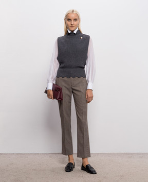 Twinset Серый жилет с брошью 262TP3050