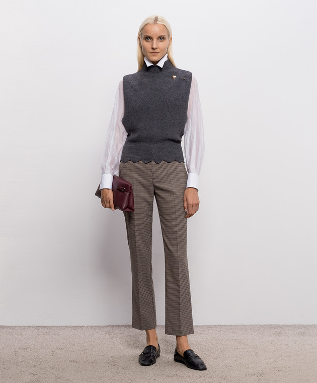 Twinset Серый жилет с брошью 262TP3050 изображение 2