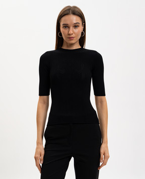 Twinset Чорний топ в рубчик 261TP3402