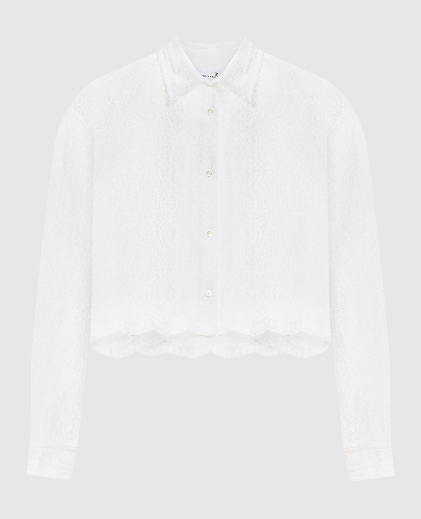 Белая укороченная блуза из кружева