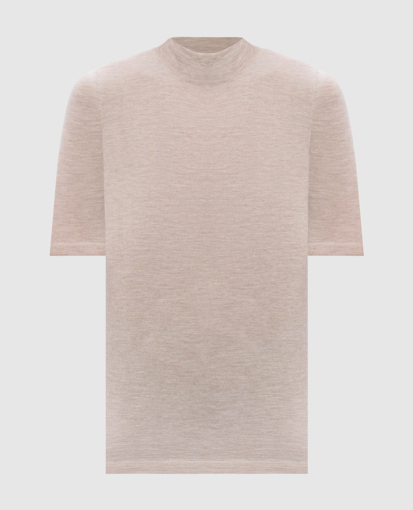 Бежевый топ из кашемира и шелка