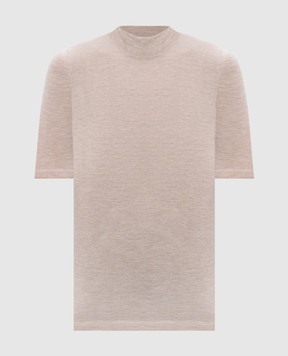 Brunello Cucinelli Бежевый топ из кашемира и шелка M13800004P
