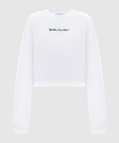 Белый свитшот с вышивкой эмблемы
