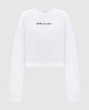 Off-White Белый свитшот с вышивкой эмблемы 2BA079S26FLE001